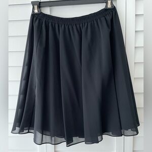 Vintage Black Chiffon Flared Skirt - Size M